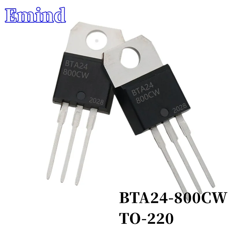 

20/50/100/200/500Pcs BTA24-800CW BTA24 Triac 24A/800V TO-220 DIP Thyristor Large Chip