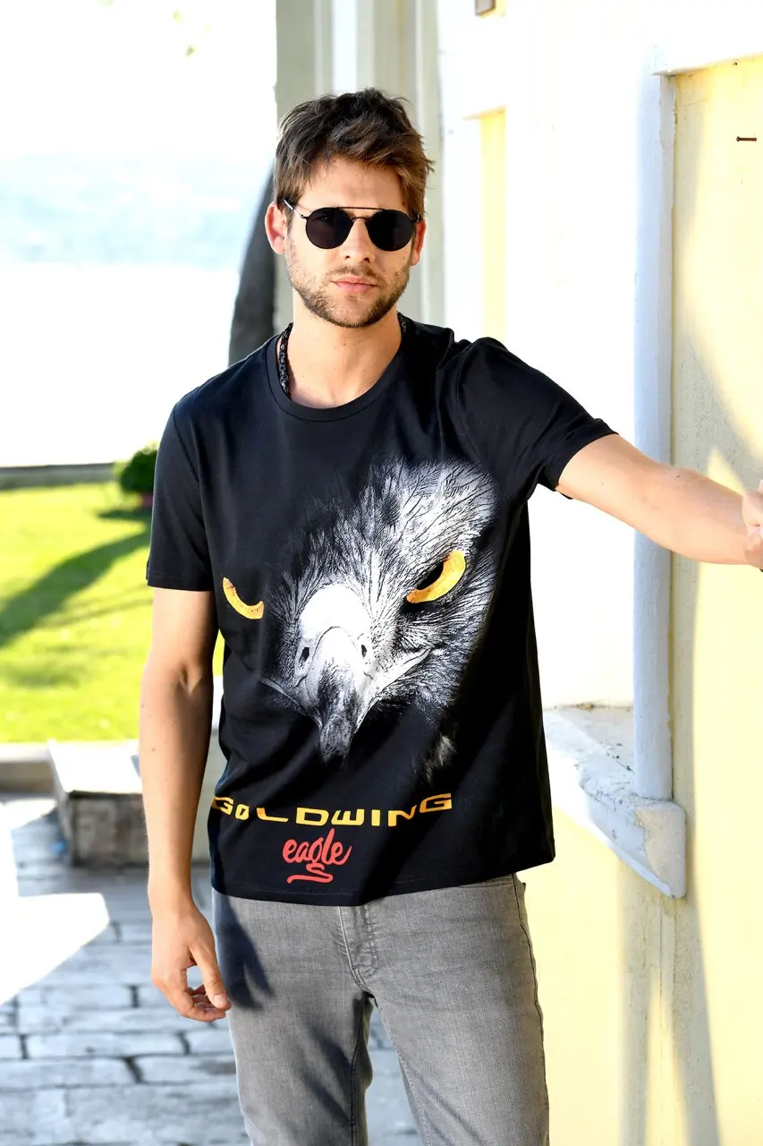 Всесезонная футболка унисекс из натурального хлопка для мотоциклистов с золотым