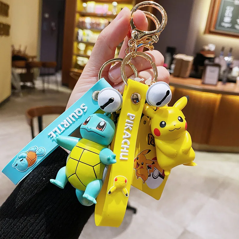 

New Pokemon Kawaii Anime Cartoon Pikachu Psyduck Series Creative cute girl key chain children student schoolbag pendant gift