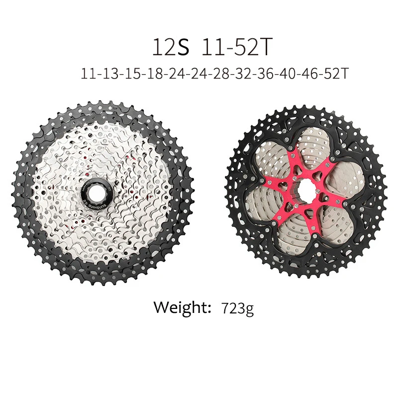 Система звездочек для горных велосипедов SUNSHINE 12 Speed Cassette cubo k7 12V 52T, аксессуары для MTB для Shimano Deore SRAM.