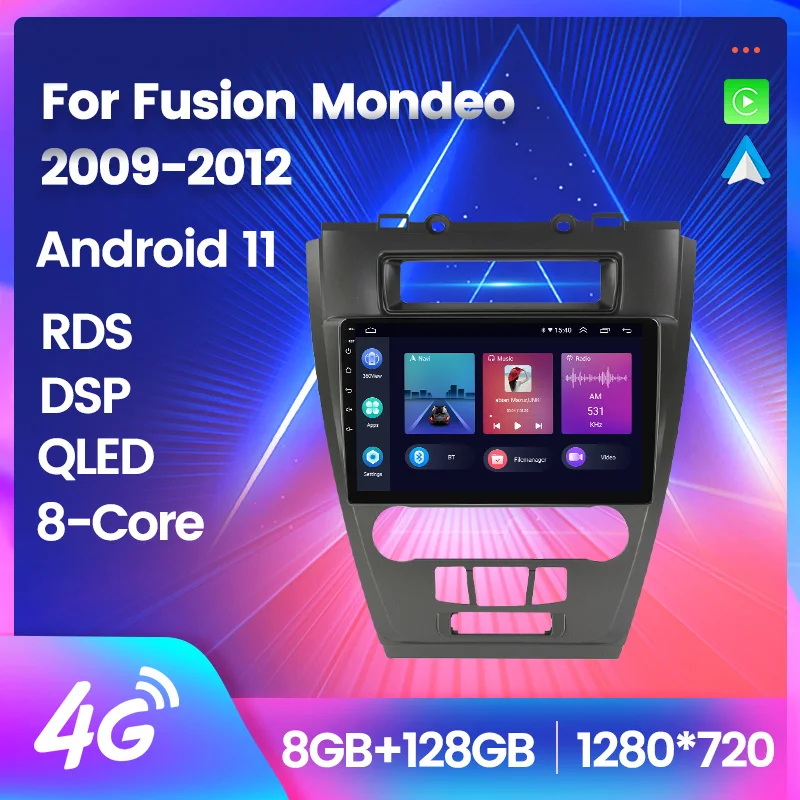 

Автомобильный радиоприемник Android 11, Авторадио для Ford Fusion Mondeo Mustang 2009-2012, GPS-навигация, мультимедийный плеер, стерео, 2 Din DVD