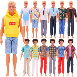 1 Set 2 Piece Suit Boys Summer Men Dress Prince Sportswear Top Pants Shirt For Barbie Doll Accessori