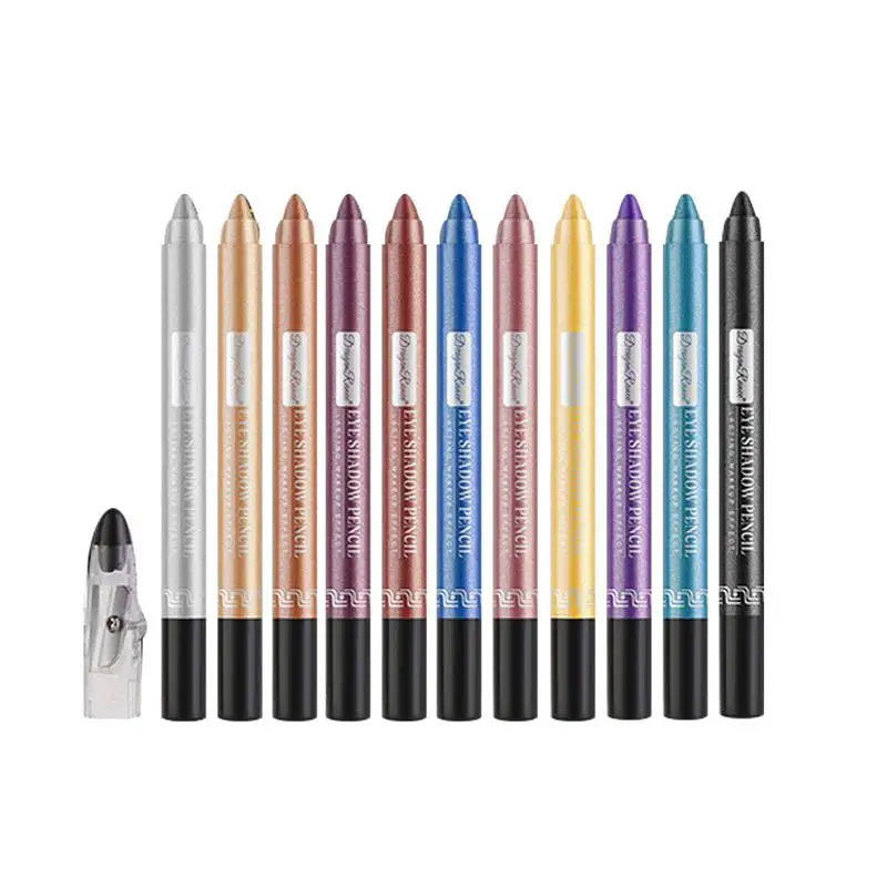 

12pcs Eye Shadow Pencil Crayon Waterproof Colorful Eyeshadow Stick Sets Long Lasting Smudge-Proof Shimmer Eyeshadow Pen Makeup