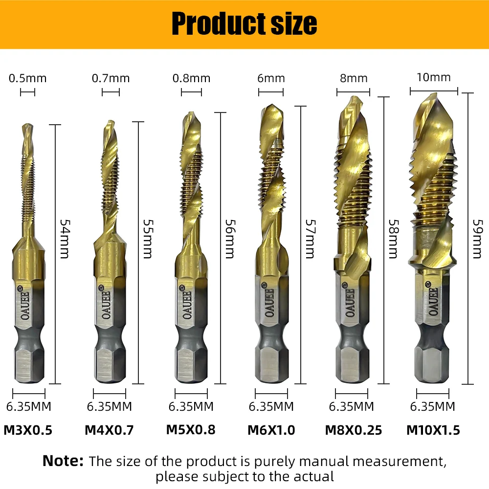 

Titanium Compound Hand Shank Set Plated Tool Hex Metric Drill Screw Tap Screw Bits Tap Thread Machine Tap