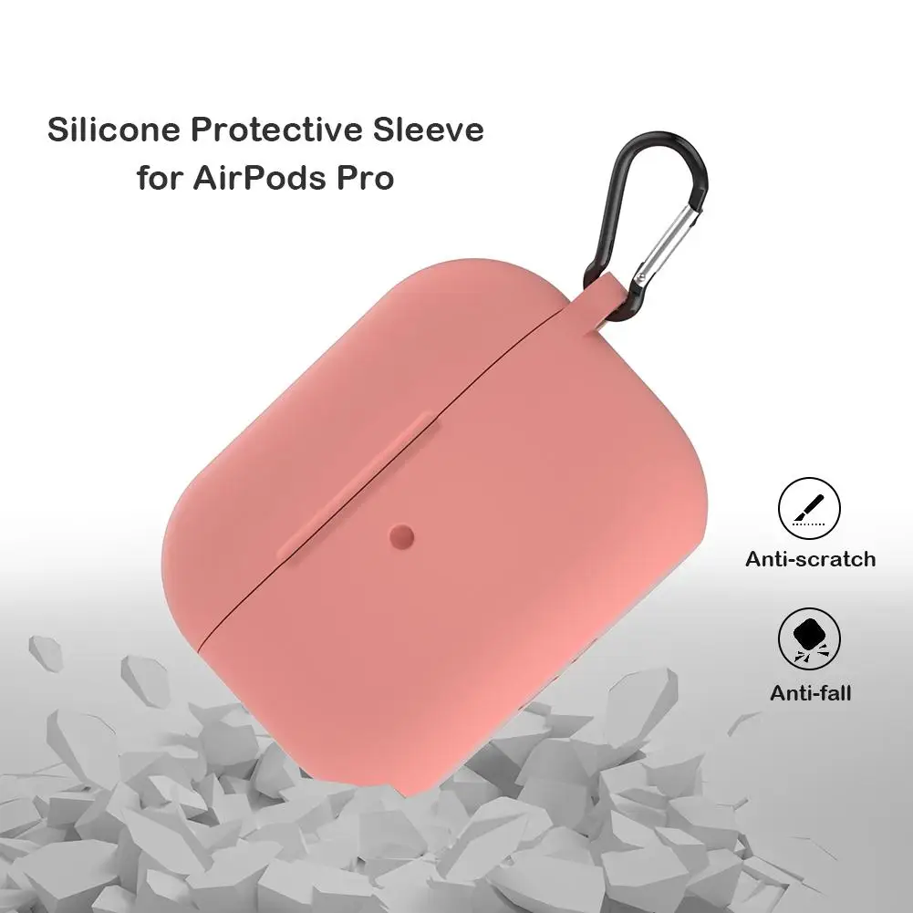 

Silicone Earbuds Case Shockproof Shell Frame Box w/Hook for Apple AirPods Pro Compact and Portable Carry Convenient