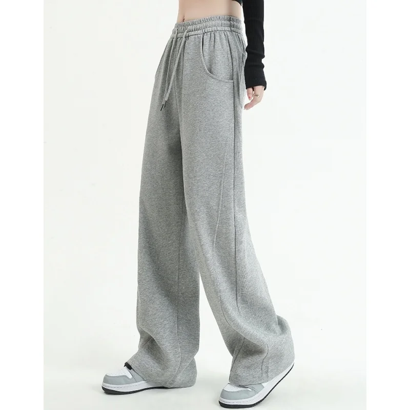 

Серые спортивные брюки, женские Мешковатые брюки на шнуровке, винтажная уличная одежда в американском стиле, новые модные женские прямые ши...