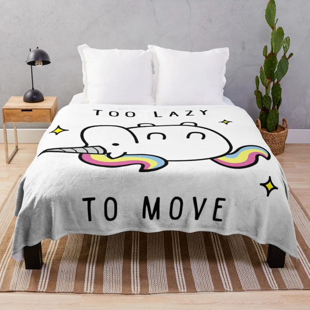 

Too Lazy To Move Unicorn T-Shirt Throw Blanket blanket with fur Double blanket crochet crochet