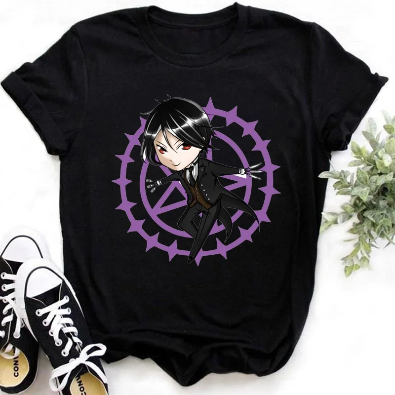 

Anime Black Butlers Short Sleeve Womens Tee Shirts Fashion Women Cotton Summer Fans T-shirt Short Sleeve Men Women Hip Hop