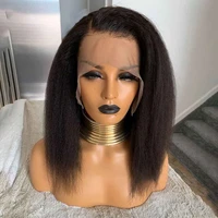 yaki straight lace front wig short wig synthetic lace front wig for women with baby hair natural hairline heat resistant