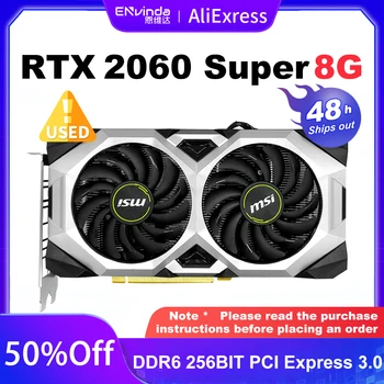 Used MSI Graphics Card GeForce RTX 2060 SUPER VENTUS 8G 2060S 8GB GDDR6 256bit NVIDIA GAMING Support AMD Intel Desktop CPU 1