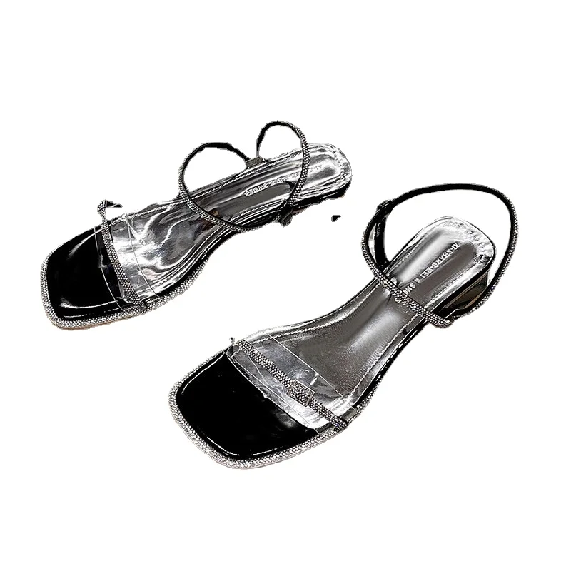 

Женские Босоножки на каблуке, черные сандалии-гладиаторы с ремешком сзади, обувь для женщин на лето, 2023