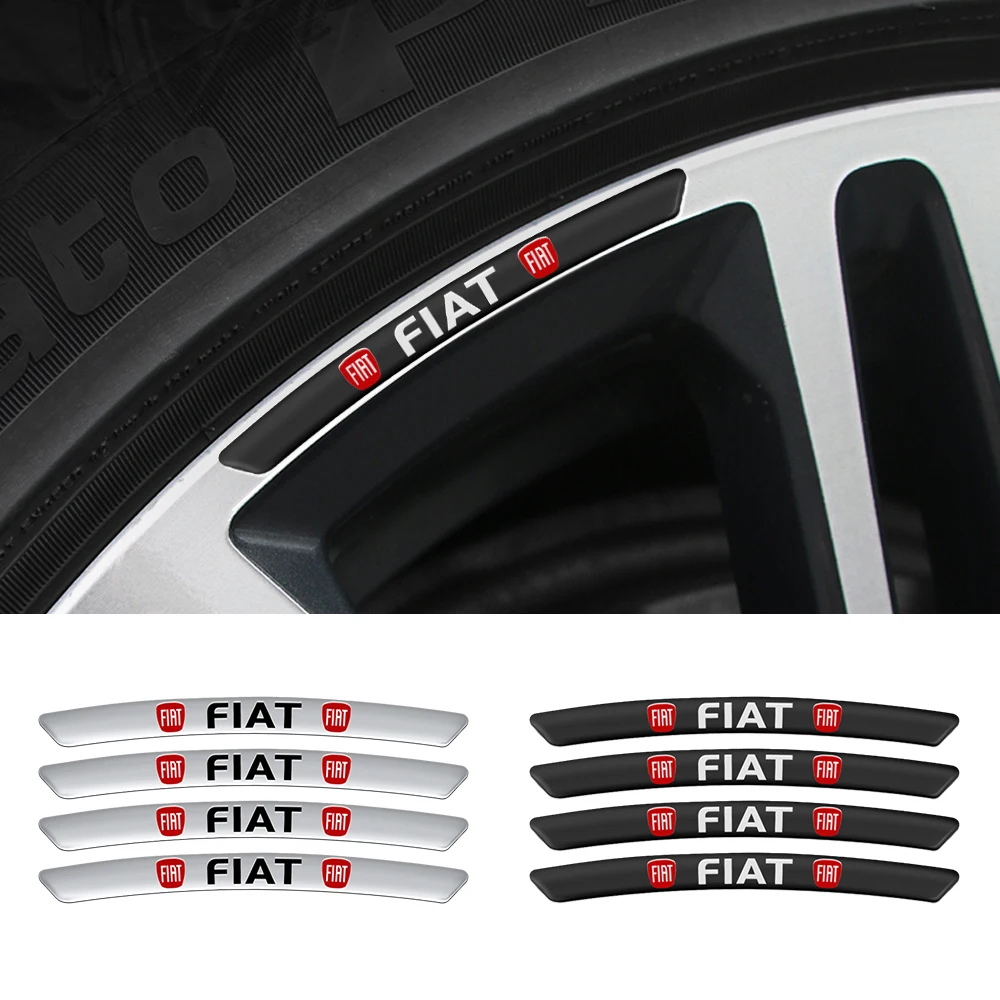 

4pcs Car Wheel Rim Sticker Hub Decals Badges Auto Decoration For Fiat 500 Grande Punto Abarth Stilo Palio Bravo Doblo Freemont