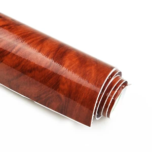High Glossy Wood Grain Vinyl Sticker Decal Car Internal DIY Film Internal Sticker Self Adhesive DIY Film Extremely Durable CSV