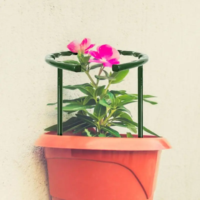 

6Pcs/12Pcs Half Round Garden Plant Support Stakes Sturdy Green Bow Type Flower Supports Ring Cage For Flowers Vine Hydrangea