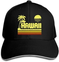 womens and mens baseball cap vintage hawaii cotton trucker hat adjustable fashion sports fan caps black