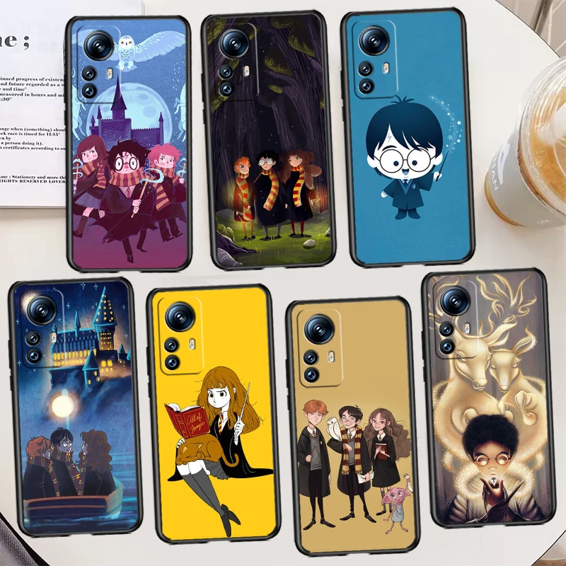 

Potters Magic Art Cute Boy Wand Case For Xiaomi Mi 12T 12S 12X 12 11 11T 11i 10T 10 9 Pro Lite Ultra 5G Black Phone Cover