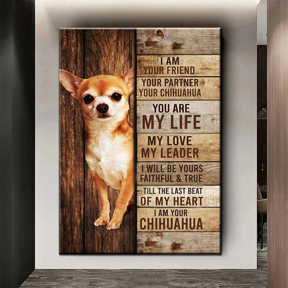 Алмазная живопись чихуахуа полноразмерная картина квадратная круглая Женская