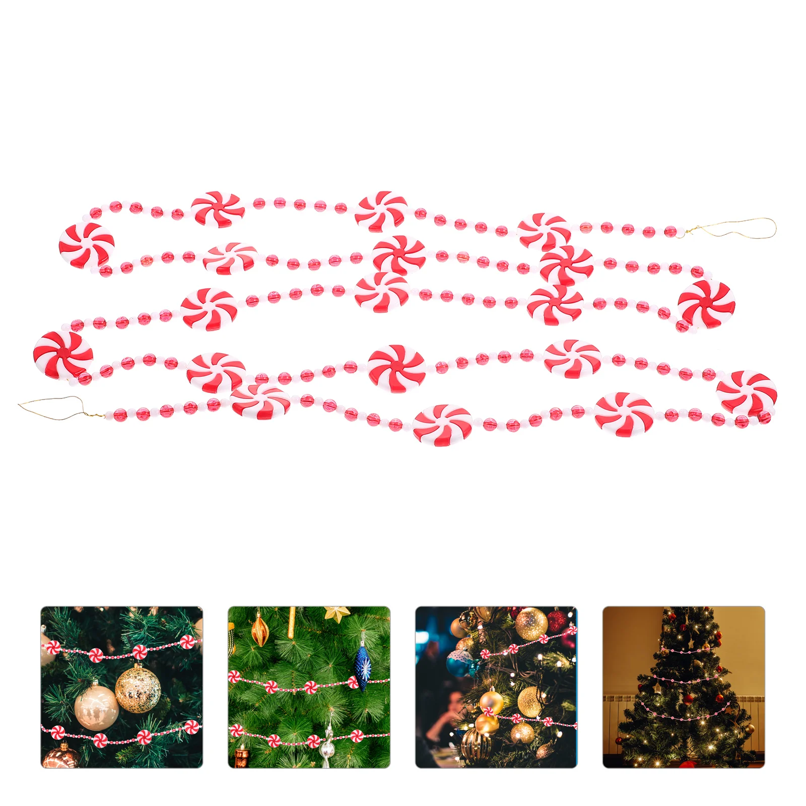 

Christmas Candy Garland Tree Decorationshanging Decor Peppermint Ornamentsbeads Cane Pendantbead String Ornament Diy Decoration