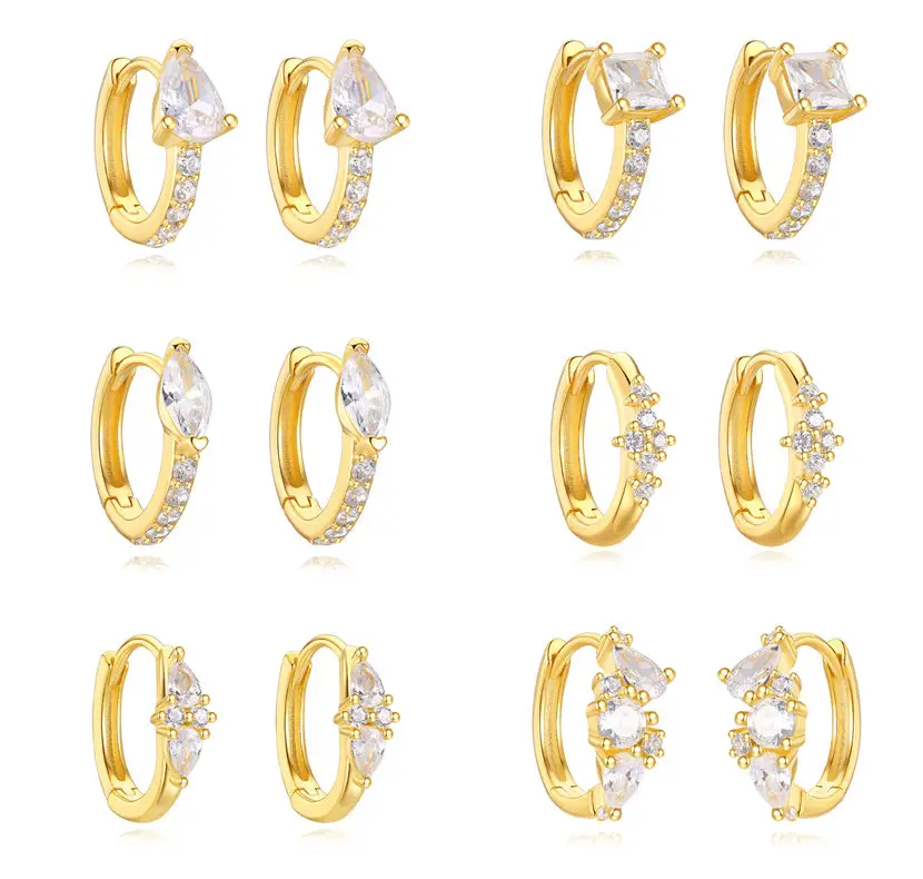 LENNIK женские серьги-кольца из серебра 925 пробы золотые европейские и американские