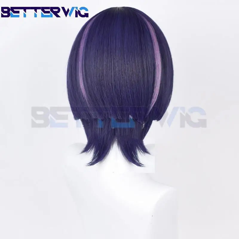 Парик для косплея Genshin Impact Scaramouche Kunikuzushi термостойкие синтетические волосы синего