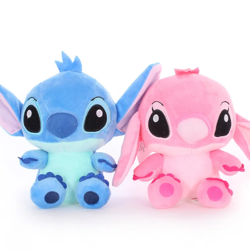 

2 pcs/set 20 CM Stitch and girlfriend plush toys disney pink cute Toys Kids Birthday soft Wedding Gift