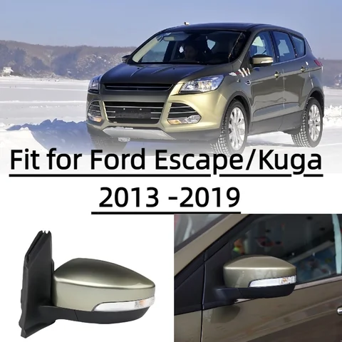 Крышка бокового зеркала заднего вида для Ford Escape/Kuga 2013-2019, дверные зеркала с подогревом, электрические, с указателем поворота, складывающиеся