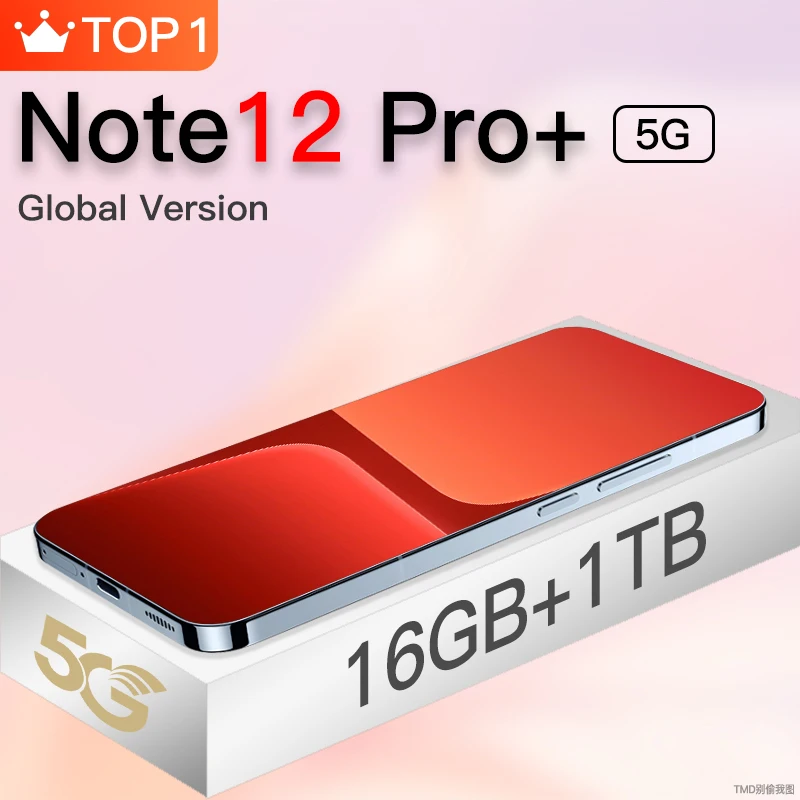 

Global Version Note12 Pro+ Android 12 Smartphone Snapdragon 8 Gen 2 Full Screen Mobile Phones 16GB + 1TB Deca Core 5G Cell Phone
