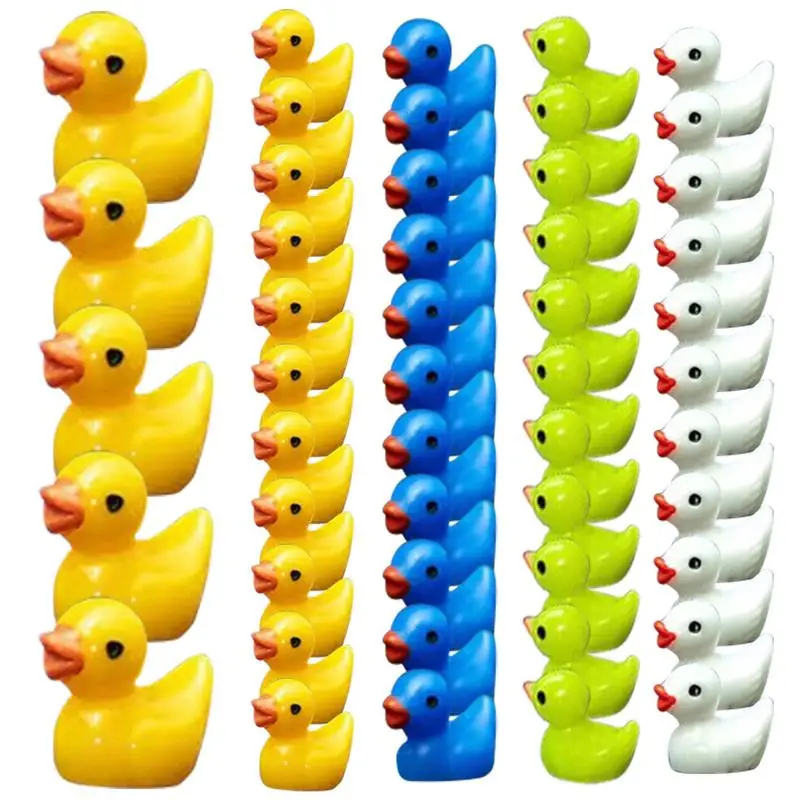 

Mini Resin Ducks 50pcs Mini Resin Duck Miniature DIY Duck Figures Landscape Aquarium Dollhouse Ornament For Christmas Birthday