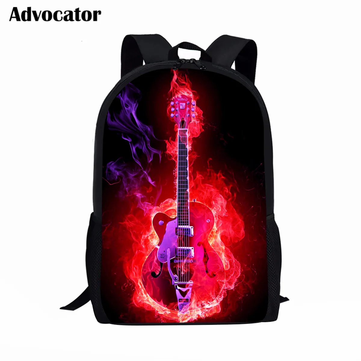 

Advocator DJ Audio Electronic Guitar Rock-n-roll Pattern Schoolbags for Teenager Waterproof School Bags Boys Backpack Satchel