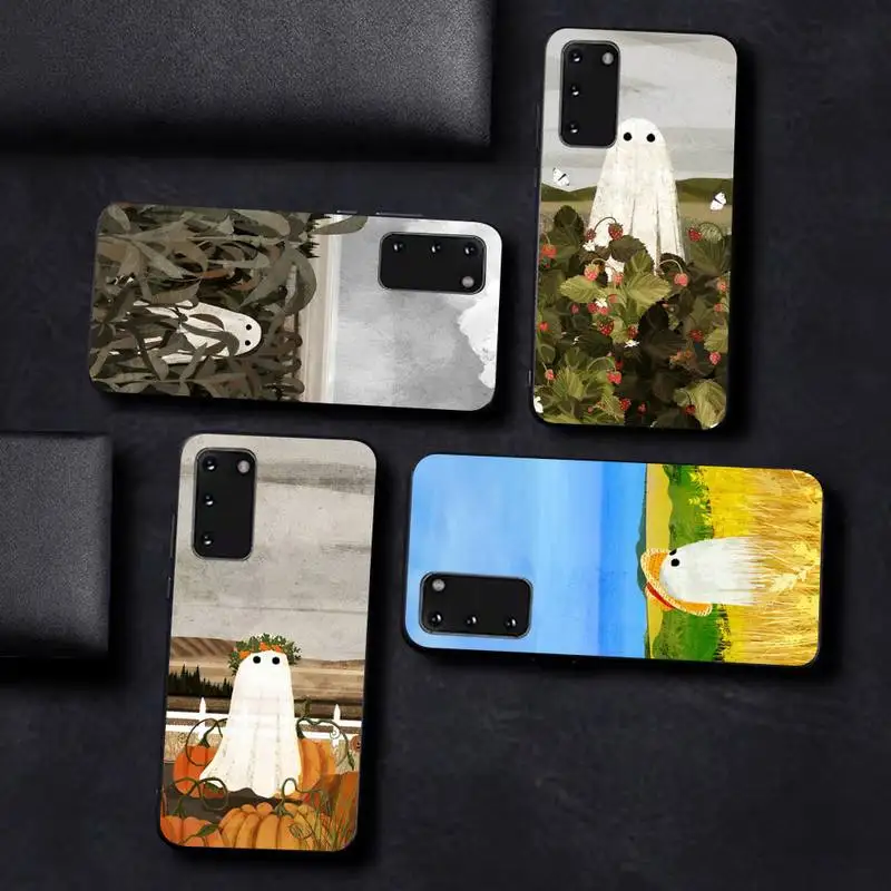 

Cute Ghost Phone Case For Samsung S 9 10 20 21 22 23 30 23plus lite Ultra FE S10lite Fundas