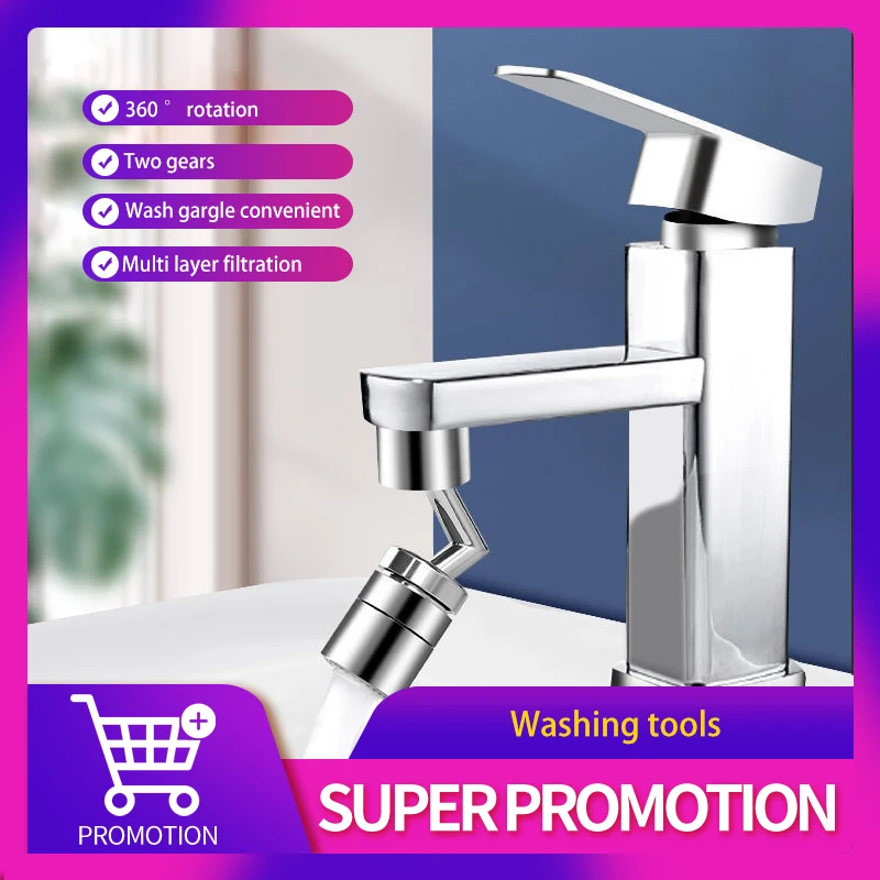 

Universal 360° Rotate Kitchen Faucet Extender Aerator Plastic Splash Filter Kitchen Washbasin Faucet Bubbler Nozzle