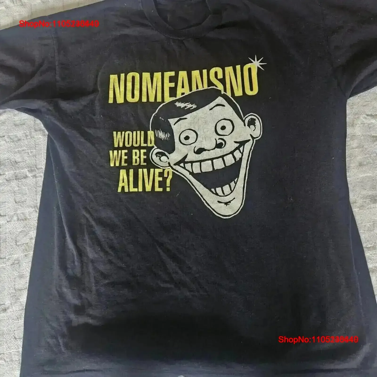Фото Nomeansno Черная хлопковая футболка Все размеры винтажная стираная удобная homme Повседневная модная уличная дизайнерская одежда с графикой №1
