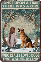 once upon a time there was a girl who really loved german shepherd dog tin sign bar pub diner cafe wall decor retro vintage