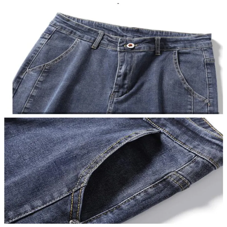 Mens Jeans  High Quality  Casual Daily Solid Color Denim Pants Simple Wind Slim Trousers Male