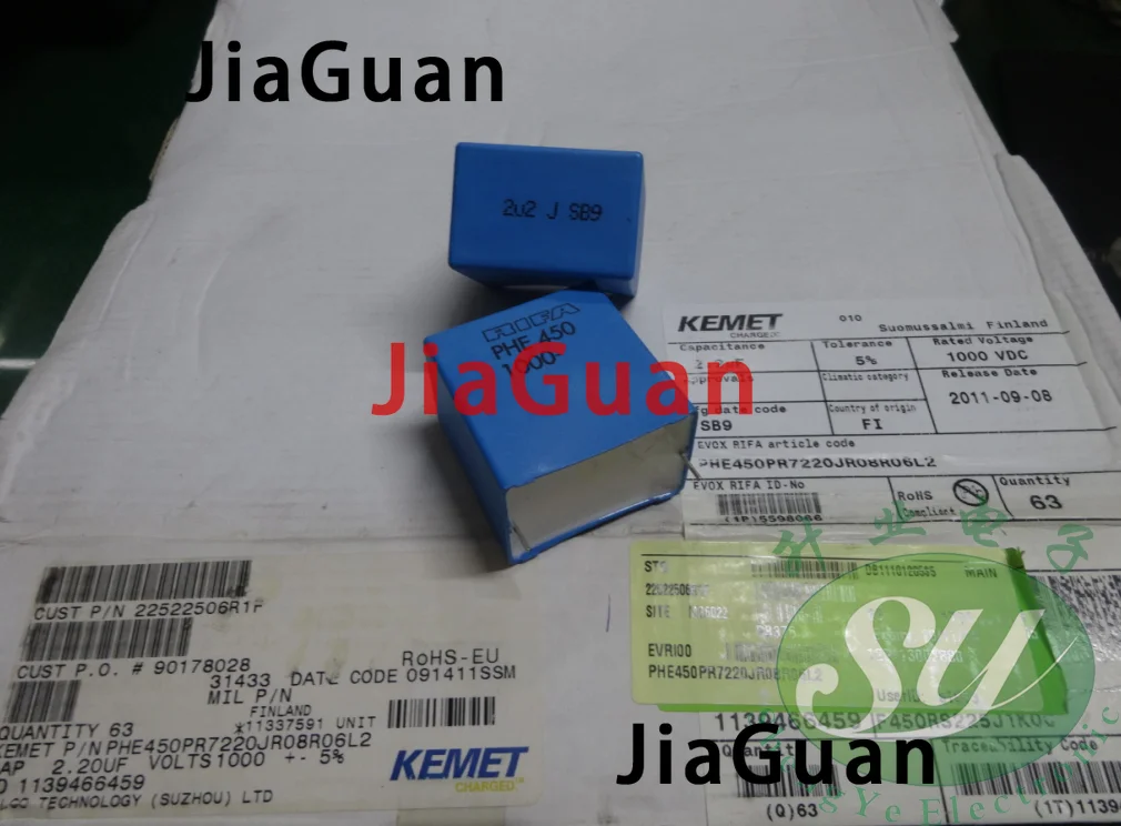 4 шт. аудио-конденсатор фирмы RIFA PHE450 2 UF 1000V P37.5MM MKP 225/1000V KEMET 450 мкФ/1000v 225 2U2 1KV |