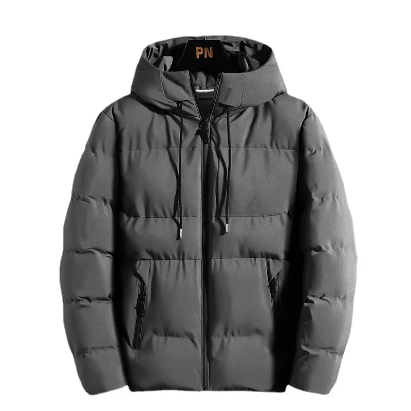 

Men Warm Parkas Hooded Jackets 2022 Winter Thick Casual Coat Men Streewear Cotton Padded Jacket Zipper Solid Outwear Windbreaker