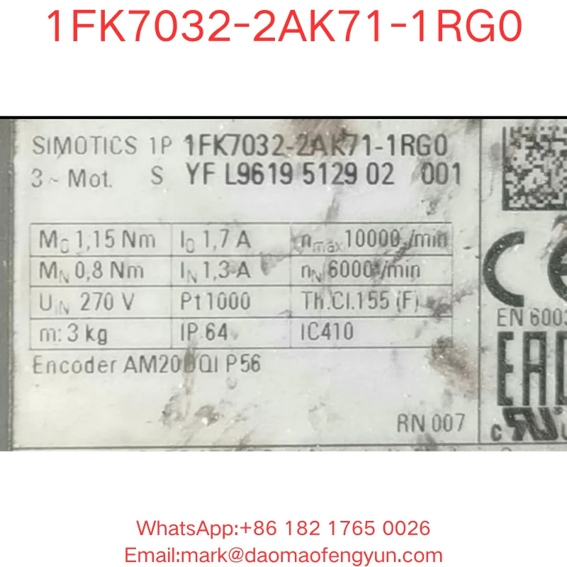 1FK7032-2AK71-1RG0 100% протестирован в хорошем состоянии
