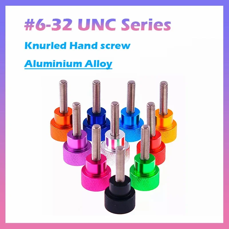

2шт. # 6-32 UNC алюминиевый сплав + нержавеющая сталь, высокорегулируемый винт с накаткой, болты ручной поворотной ручки для модификации DIY