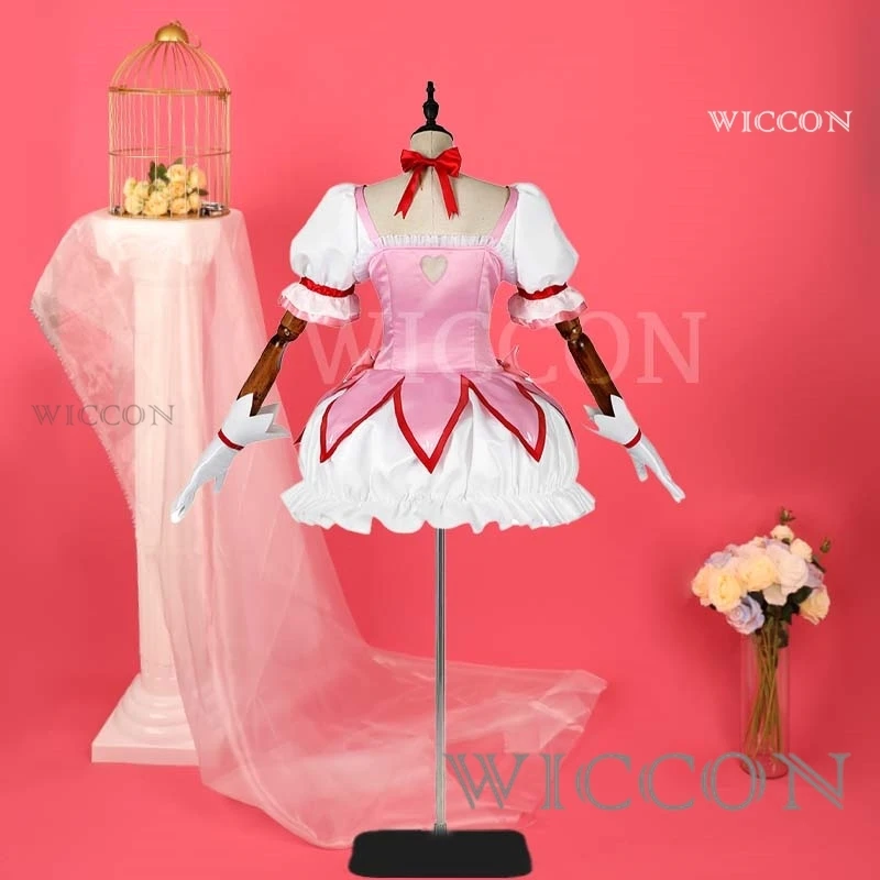 Puella Magi Kaname Madoka Косплей боевой костюм парик аниме Magica Хэллоуин искусственная