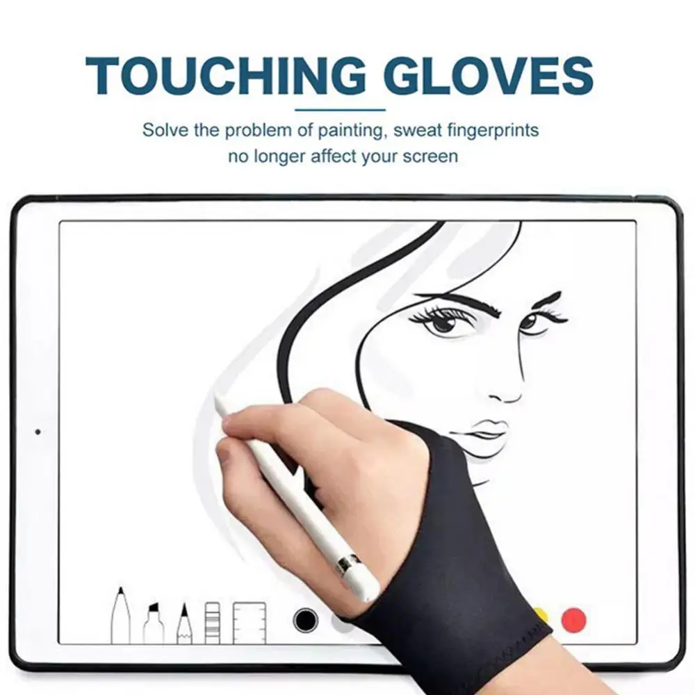 

1Pc Anti-Fouling Two Finger Glove for Artist Drawing Pen Graphic Tablet Pad finger sleeve for luva motociclista напальчники