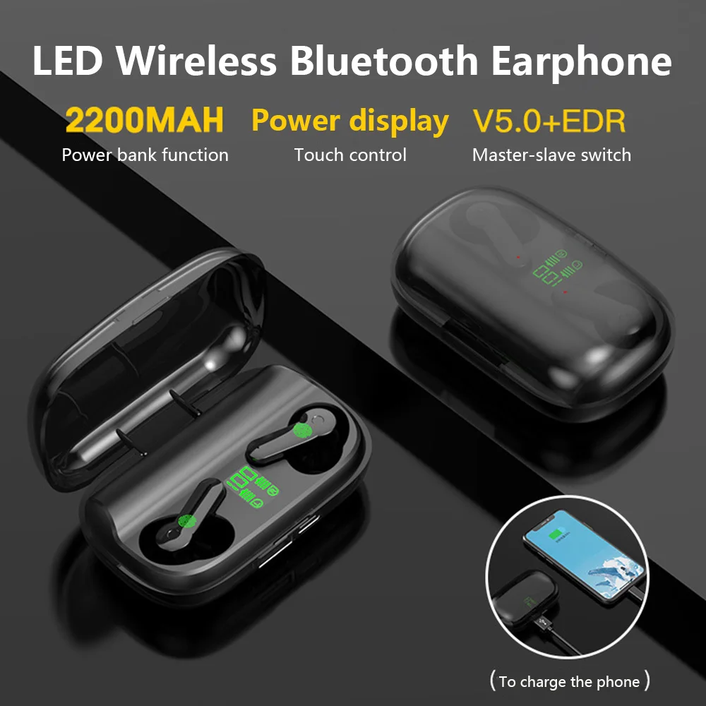 TWS-стереонаушники спортивные водонепроницаемые с микрофоном и поддержкой Bluetooth