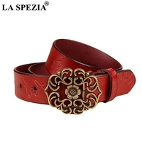 la spezia pin buckle belt for women coffee real leather belt female vintage ethnic genuine leather cowhide ladies jeans belts