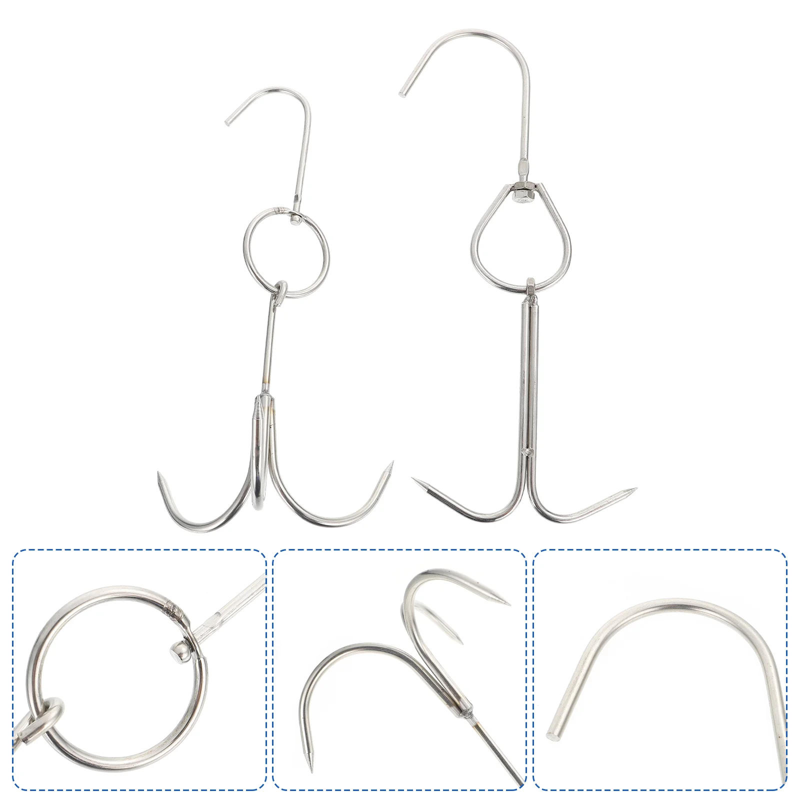

2pcs BBQ Grill Hanger Meat Hanging Hooks Stainless Steel Pork Meat Hooks