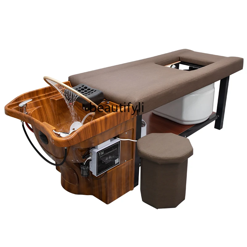 

Head Therapy Shampoo Chair Barber Shop Lying Completely Massage Foot Bath Hair Salon Fumigation Ear Cleaning Flushing Bed