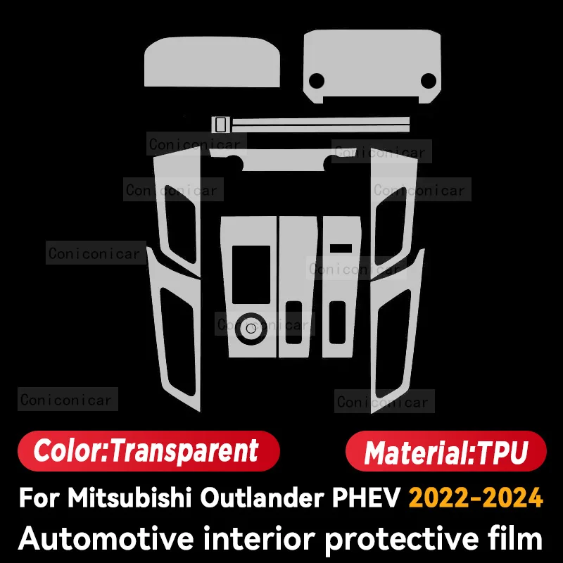 

Для Mitsubishi Outlander PHEV 2022 2023 2024, пленка для панели автомобиля, защитная наклейка на приборную панель, внутренняя пленка против царапин