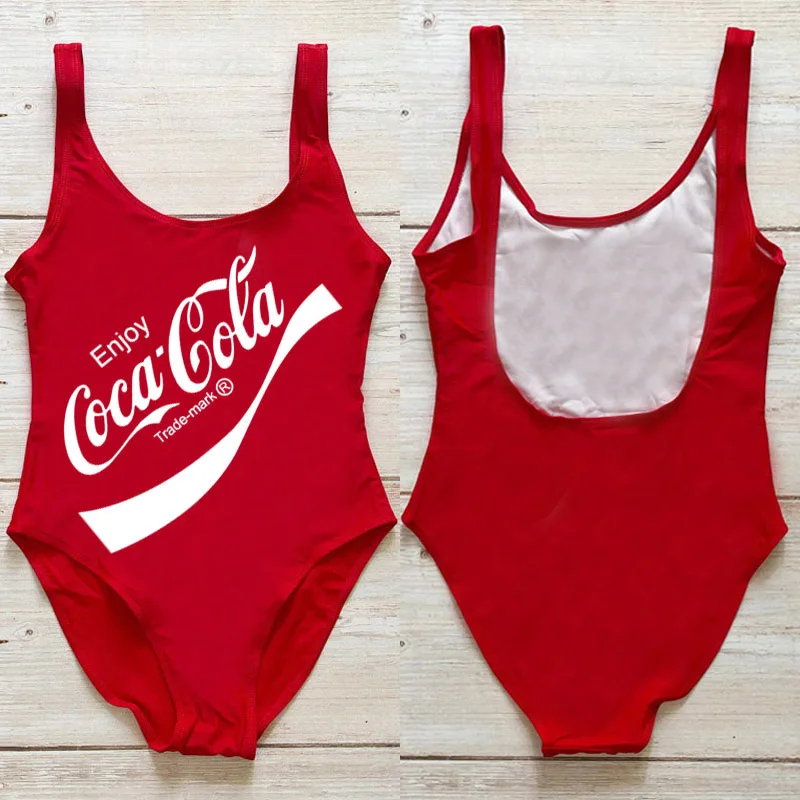 Женский слитный купальник с принтом и логотипом