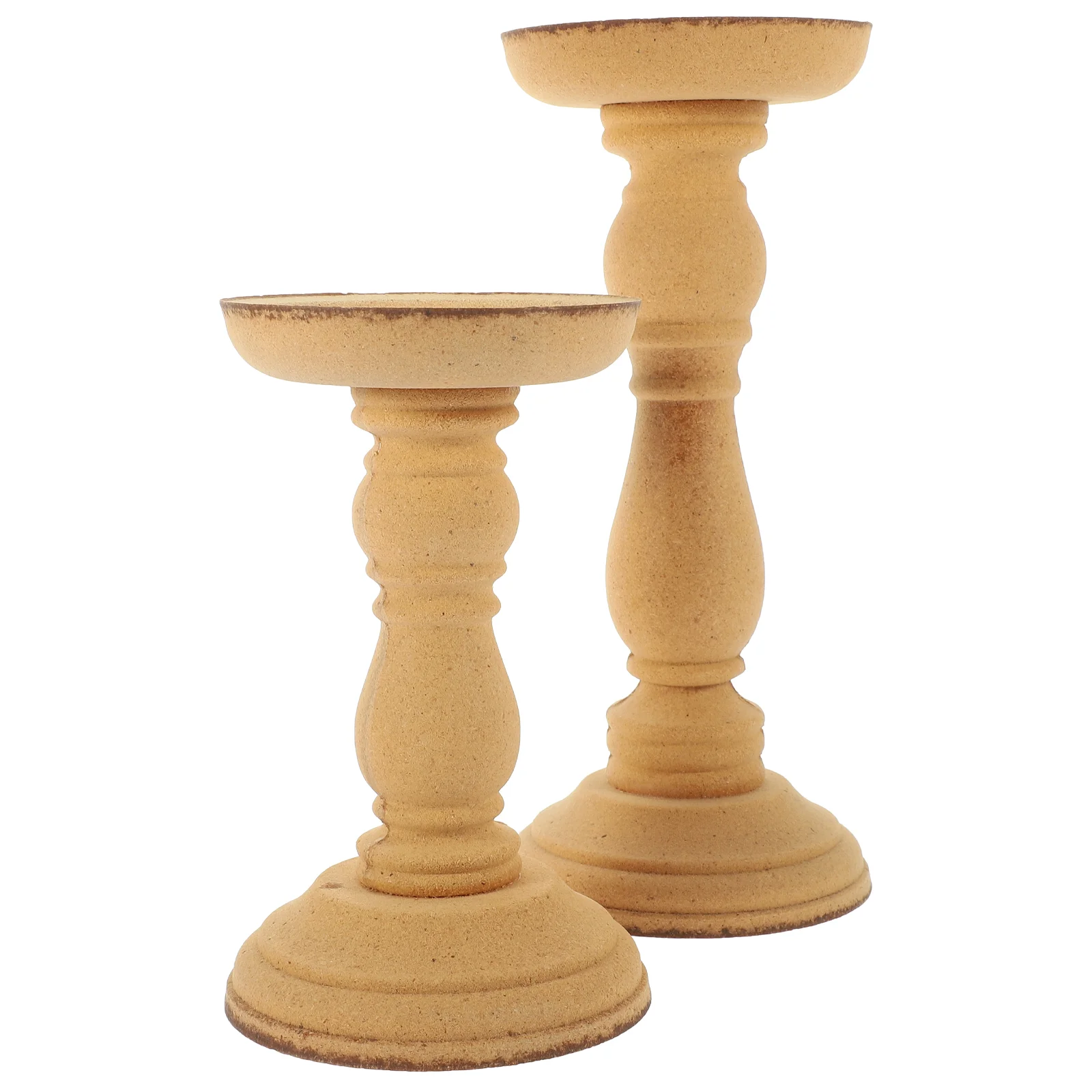 

2Pcs Wooden Holders Candlestick Holders Rustic Pillar Holder