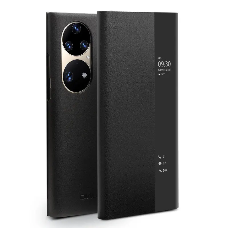 

Contact the applicable huawei p50 pro following from leather thin p50 mobile intelligent dormancy holster cover protection