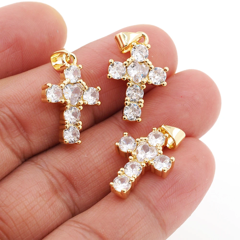 

Fine Jesus Cross Necklace Pendant Luxury Designer Jewelry DIY Keychain Amulet Charm Accessories Gift For Men Women