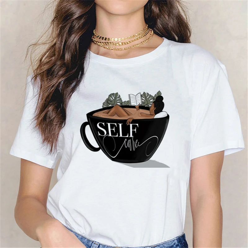 

Black Women Coffee Love 90s Top Short Sleeve Casual Tee Shirt Lady Clothes Fashion Tshirt Summer Female T Women Graphic T-shirts